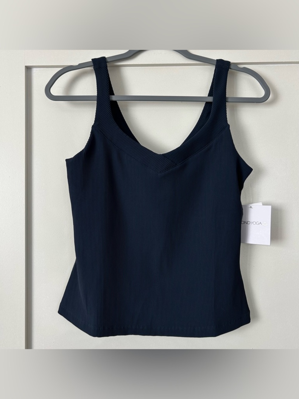 NWT New Beyond Yoga Impulse Ribbed Classic Tank Navy Blue Size Medium